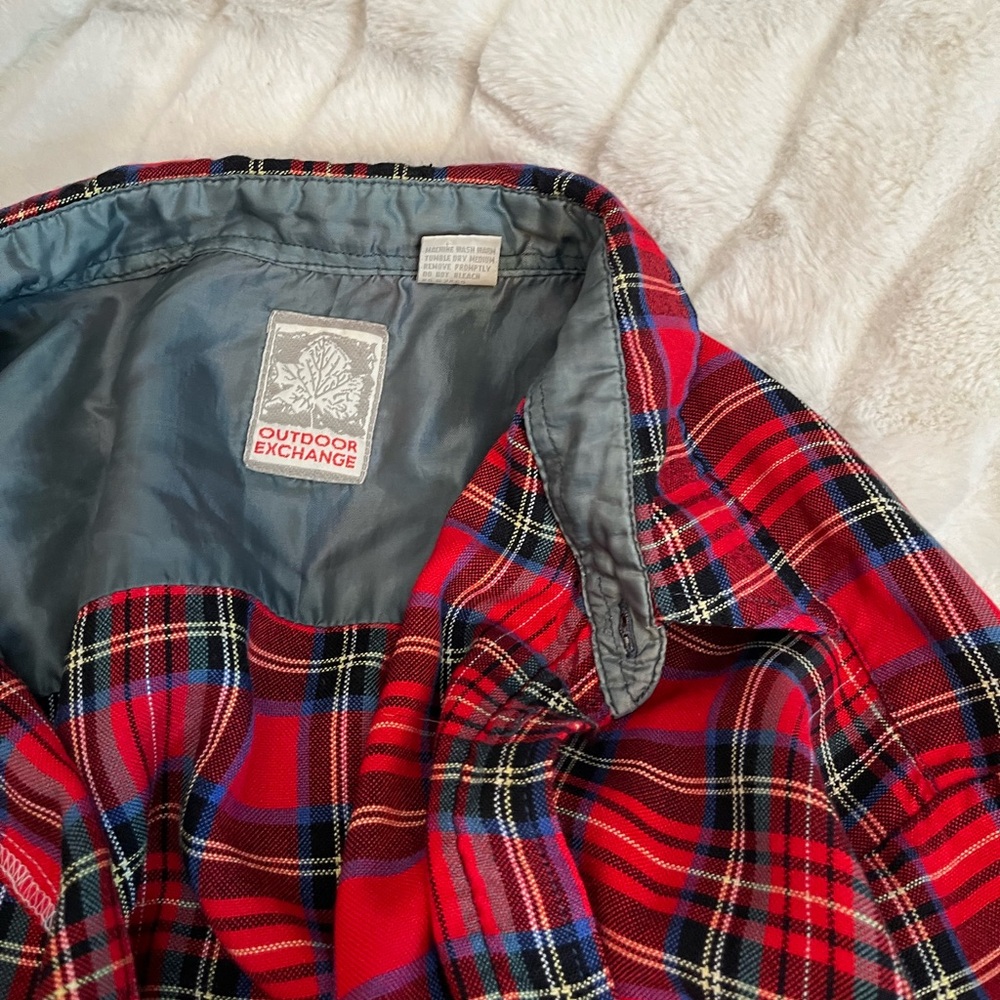 VTG 90s Outdoor Exchange Mens XLT Red Plaid Flannel Button Down Shirt